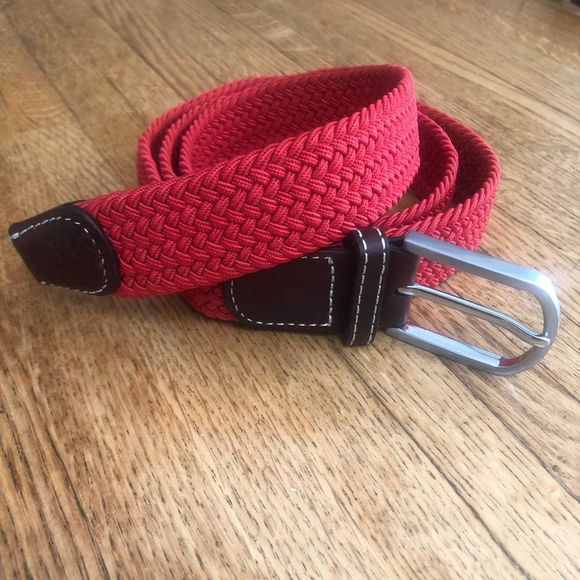 Piranha Made in France Woven Red Belt - Men's sz 38"-40" - Picture 1 of 7